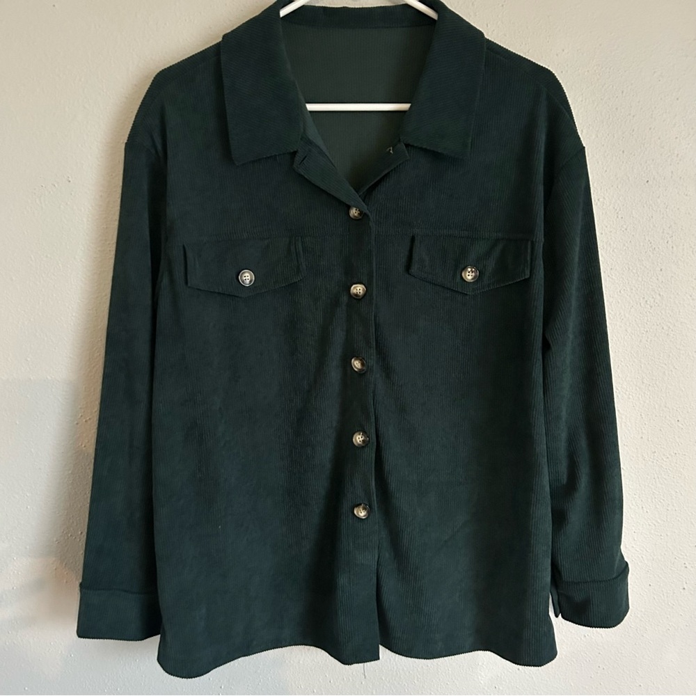 Women’s Dark Green Button-Up Shirt